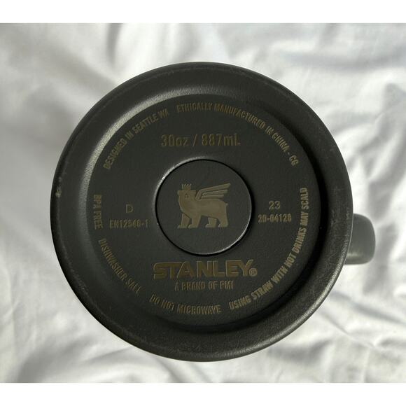 Stanley Quencher H2.0 Flowstate Tumbler 30oz Charcoal Grey, Teal Logo, Straw - Picture 4 of 6